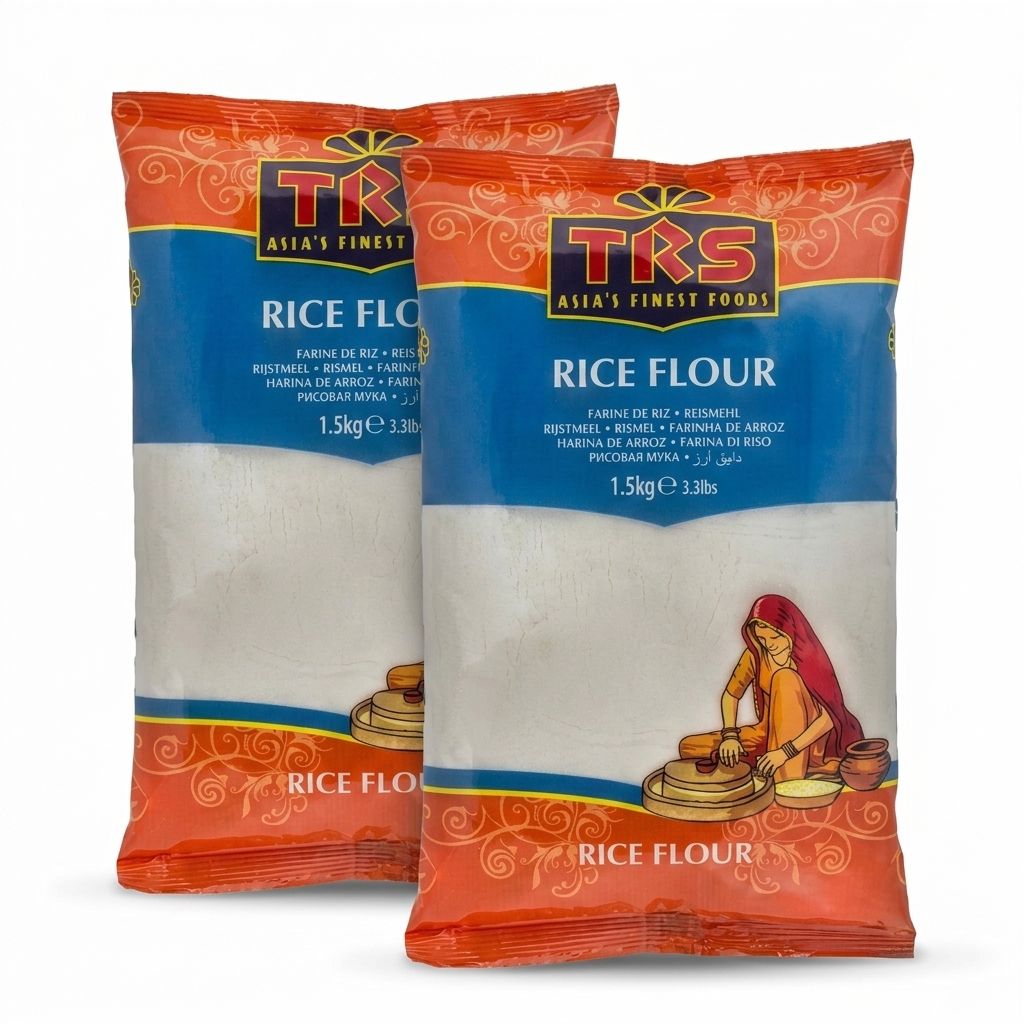TRS Rice Flour 1.5kg Fine Indian Superfine Baking Cooking Staple Pack of 2