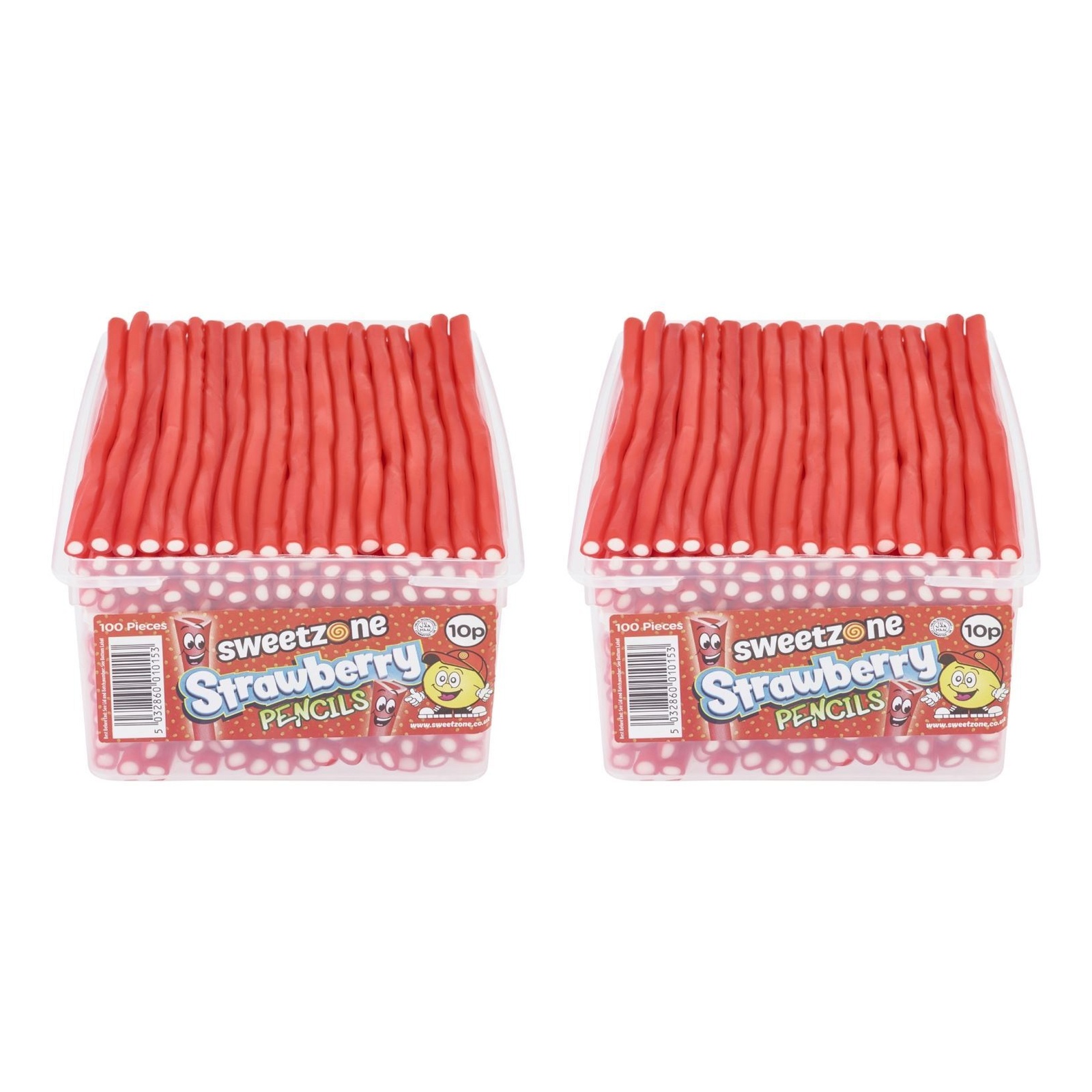 Sweetzone Strawberry Pencils 1.1KG UK Pick & Mix Candy Sweets Bulk Pack of 2