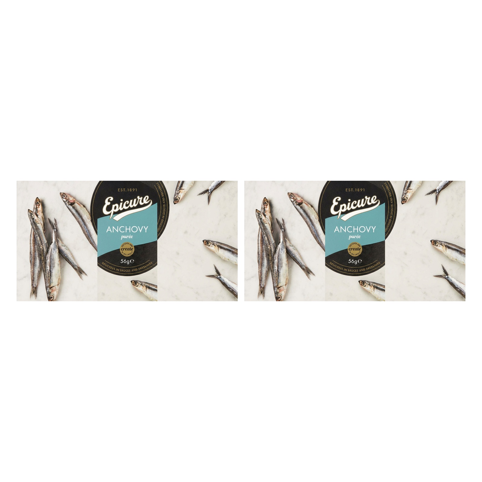 Epicure Anchovy Puree 56g Premium Spanish Fish Paste Condiment Pack of 2