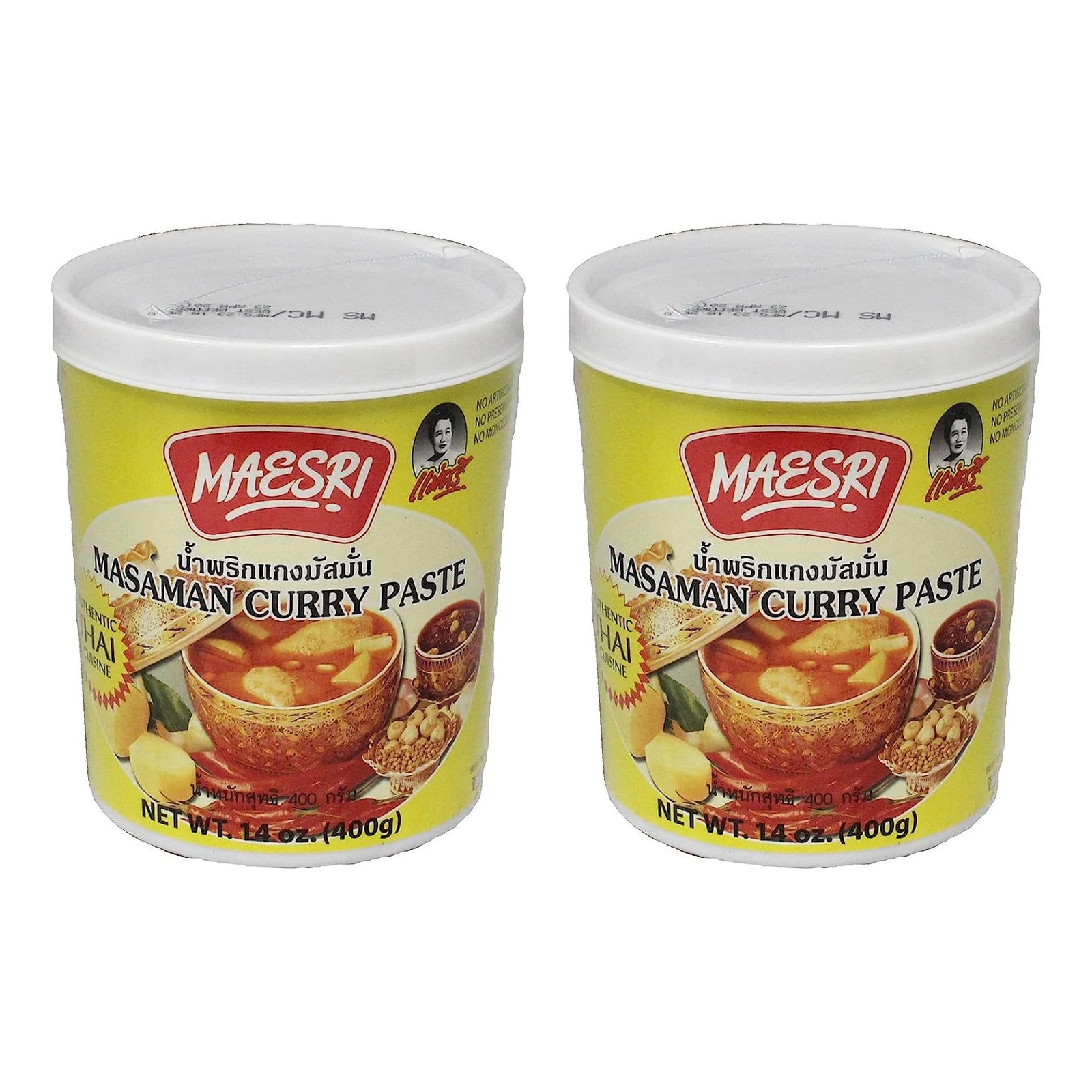 Mae Sri Masaman Curry Paste 400g Thai Authentic Premium Pack of 2
