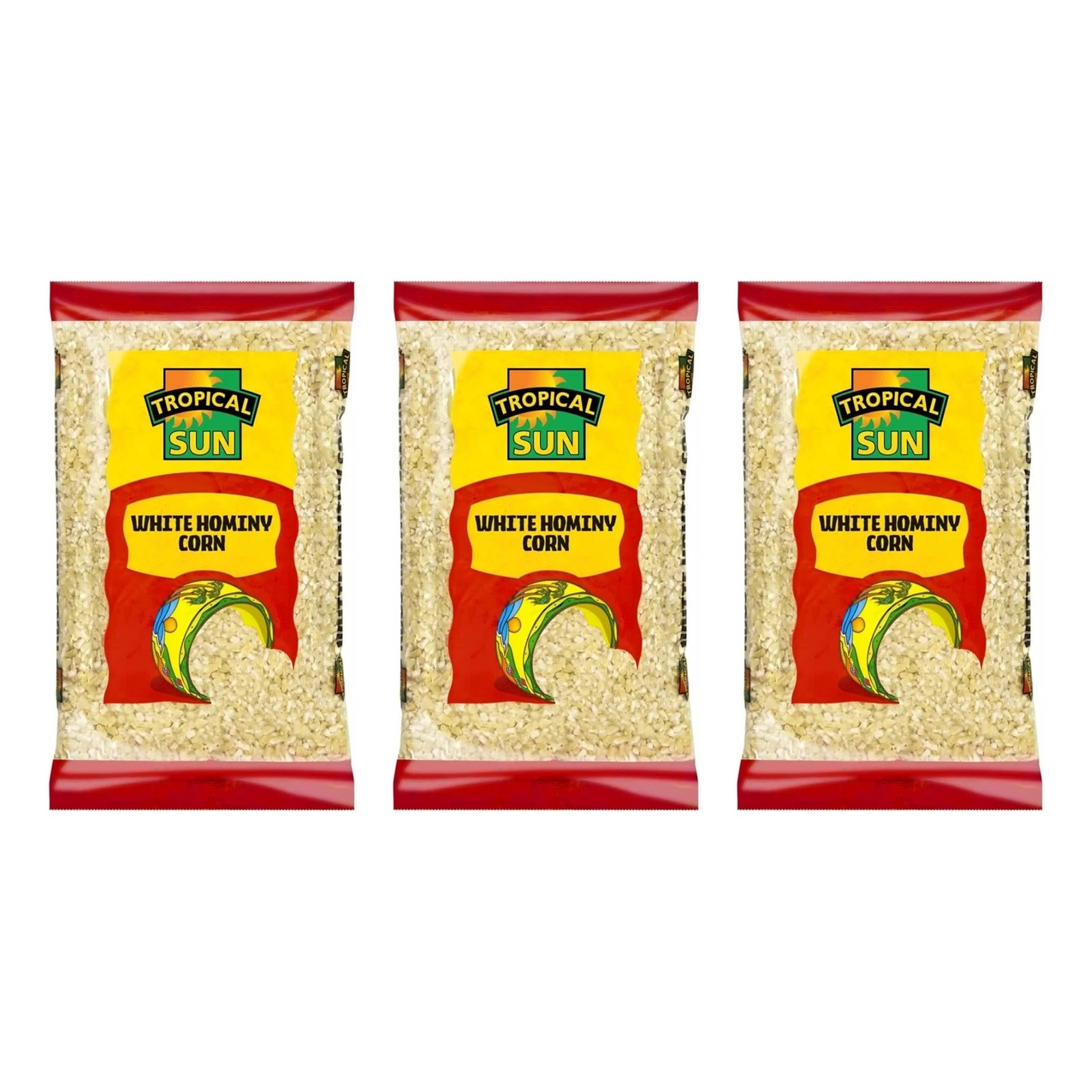 Tropical Sun White Hominy Corn 500g UK Grits Maize Pack of 3 Value Bundle