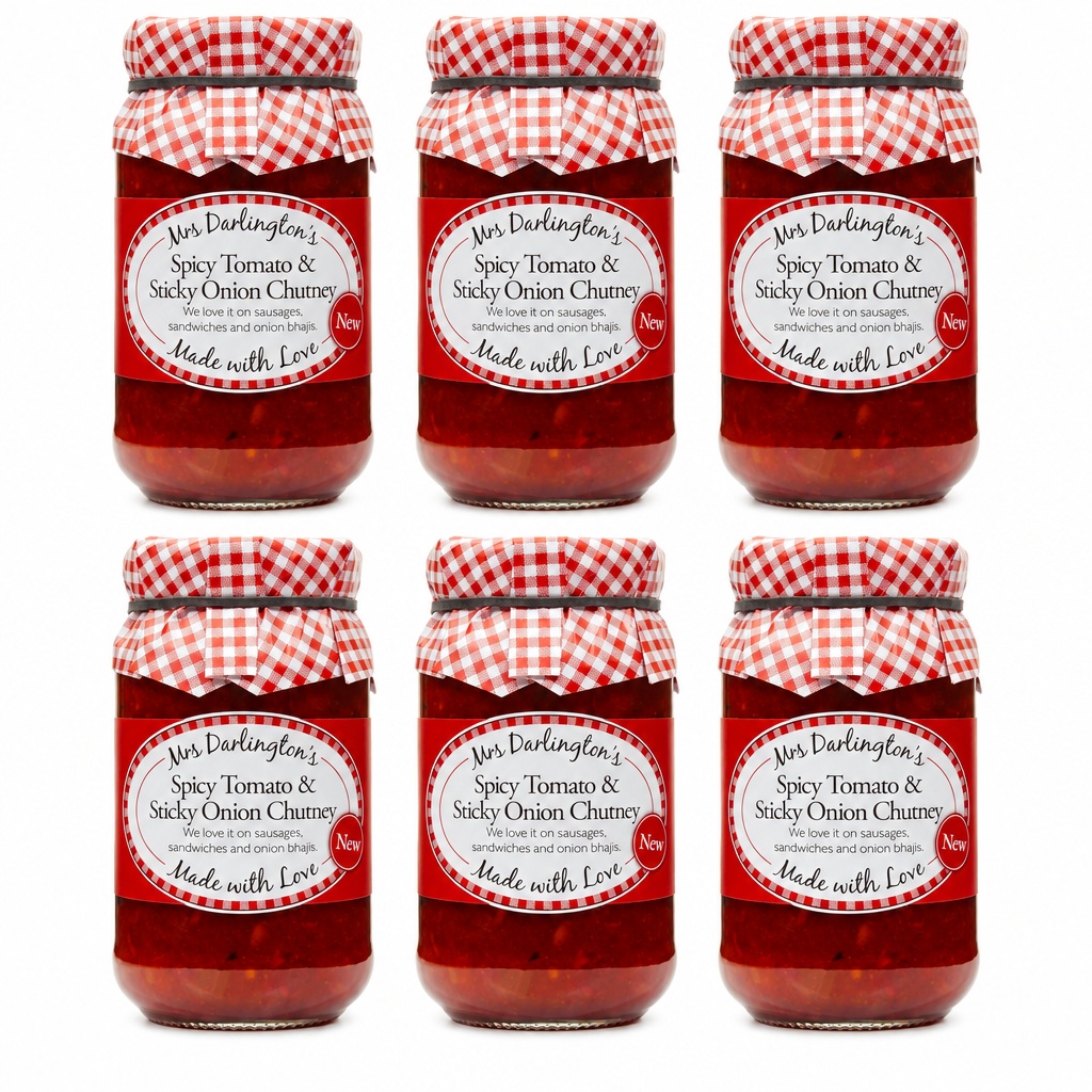Mrs Darlington's Spicy Tomato & Sticky Onion Chutney 312g - Pack of 6
